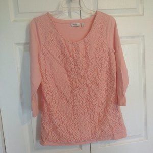 Liz Claiborne lace front shirt size small
